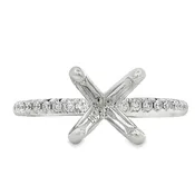 14 Karat White Gold 0.20 Carat Diamond Engagement Ring Setting