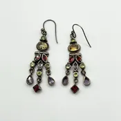 925 Silver Dangle Earrings With Multicolor Gemstones