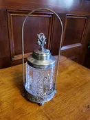 antique glass and metal pickle castor — Something Special