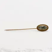 10KY Moss Agate Pin