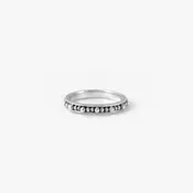 Alternating Beaded Silver Ring