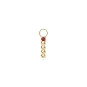 14k Beads and Garnet Hoop Charm