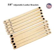 10 Pack Adjustable Leather Bracelets Blank -5/8 Inch