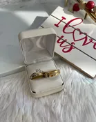 Wedding Ring Set Two-tone Sterling Silver
