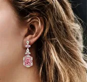 10CT TW Cubic Zirconia Drop Earrings. Diamond Veneer. 830E1017
