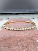 Alternating Milgrain Diamond Bangle — Capone's Jewelry