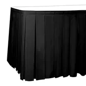 Black 14' x 29" Poly Premier Table Skirt Box Pleat