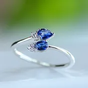 0.375 CT Sapphire & Diamond 14KW Ring