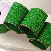 05-0107 RIBBON 4″ X 10 YDS VELVET TWO-TONE, MOSS-EMERALD(11317)