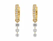 1.17ctw Total Lab Grown Diamond Drop Earrings E-F VS1/VS2 14k Yellow Gold