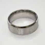 8mm Silver Matte Beveled