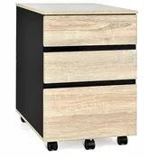 3-Drawer Mobile File Cabinet Vertical Filling Cabinet for Home