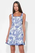 Adelyn Rae Ximena Square Neck Jacquard Mini Dress