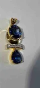 05 Pieces Yellow Gold Pendants set in 14k and mounted with Blue Sapphire and Diamonds.