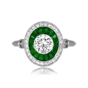 0.60ct Diamond and Double Halo Platinum Bally Ring