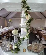 3-Tier Floral Display Stand for Weddings | Elegant Event Decor — All Occasion Party Rentals