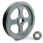 10.75" Double Groove B Section 5L Sheave with 1-1/8" (1.125") H-Style Split Taper Bushing - 2BK110H