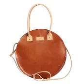 BBC Large Round Tote Full Grain Leather Bag