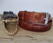 Alligator Belly Cognac Matte 1.5″ Belt