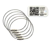 Dynotag 5 Ultra-tough Braided Stainless Steel 6" Loops +1 QR Mini Smart Tag