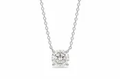 14K White Gold Round Diamond Solitaire Necklace