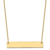 10k Yellow Gold Medium Blank Bar Necklace