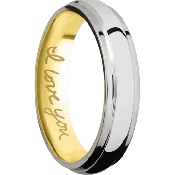 10K White Gold + Polish , Polish Finish + 10K Yellow Gold