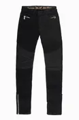 BIKER JEAN QUILTED KNEE WITH ZIPPERS IN PURE BLK WASH