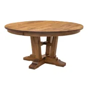 Alberta Hickory Wood Round Extending Dining Table | HC