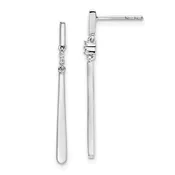 Silver Diamond Dangle Drop Earring