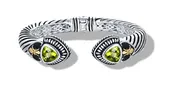 Fleur De Lis Bracelet with Peridot in Silver and 14K Gold