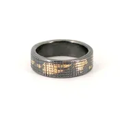 Checkered Band with Gold Accents - Size 6 — The Jeweler's Workbench