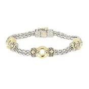 Antiqua Collection - Gold Circle Three Station Bracelet