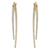14K Yellow Gold 1.0 carat Diamonds Inside-Out Shark Tooth Hoop Earrings