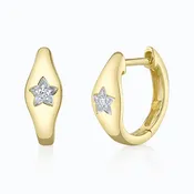 0.02ct Diamond Star Huggie Earring