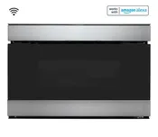 24 in. 1.2 cu. ft. 950W Sharp Stainless Steel Smart Easy Wave Open Microwave Drawer Oven SMD2489ES