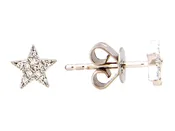 14K  Small Diamond Star Earrings
