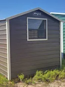 07x14 Dark Grey with Almond Trim Storage Shed