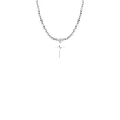 13/16 INCH STERLING SILVER MODERN CROSS NECKLACE