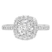 1.50 CTW Round Diamond Halo Engagement Ring