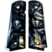 1911 Full Size Acrylic Faux Black Pearl with Punisher Black Medallion