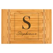 12x8 Bamboo Cutting Board with Butcher Block Inlay