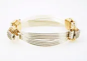 Classic Bracelet Two-Tone 4-Strand with CZ