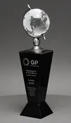 Black Crystal Executive Trapezium Globe Award AA4ABLK