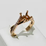 14K “Namaste” Diamond Twist Ring