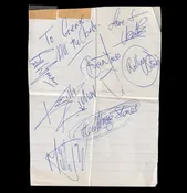 A complete set of 1964 Rolling Stones autographs