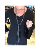 Cloudy Quartz Necklace w Tassel