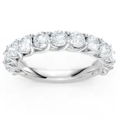 14K White Gold 13 Stone Round Diamond Trellis Band