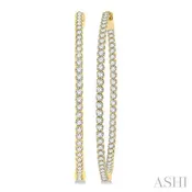 1 3/4-Inch Round Inside-Out Diamond Hoop Earrings