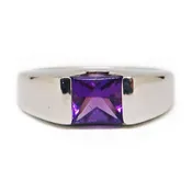 14 Karat White Gold Ring with AmetHyst